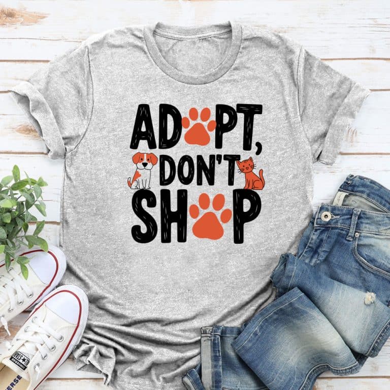 Adopt Don’t Shop Paws Standard Tee Heather Grey