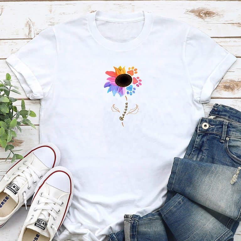 Rescue Flower Standard Tee White