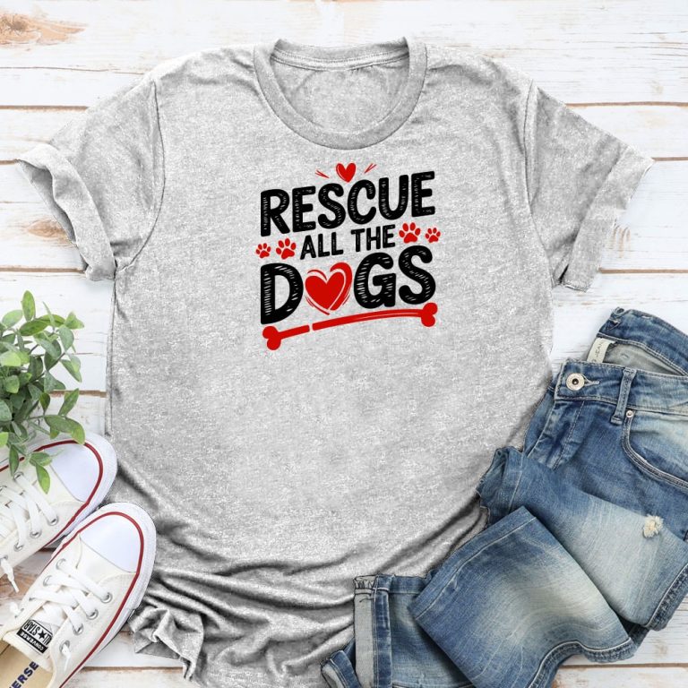 Rescue All The Dogs Standard Tee Heather Grey